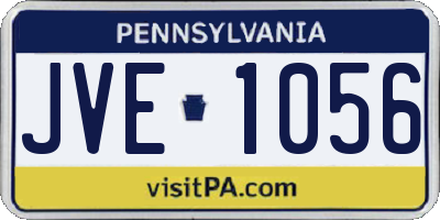 PA license plate JVE1056