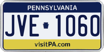 PA license plate JVE1060