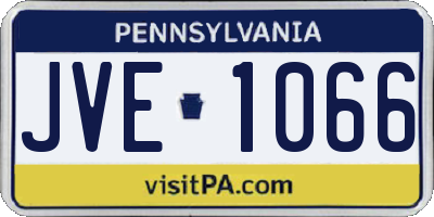 PA license plate JVE1066