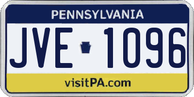 PA license plate JVE1096