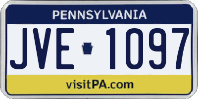 PA license plate JVE1097