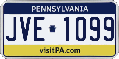 PA license plate JVE1099