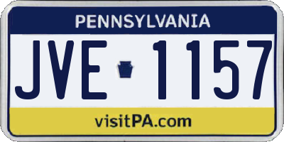 PA license plate JVE1157