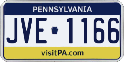 PA license plate JVE1166