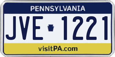 PA license plate JVE1221