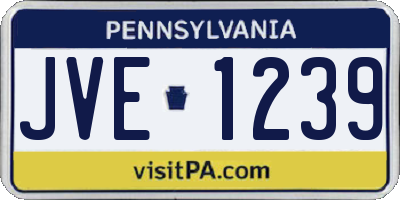 PA license plate JVE1239