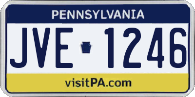 PA license plate JVE1246