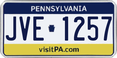 PA license plate JVE1257