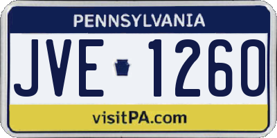 PA license plate JVE1260
