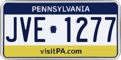 PA license plate JVE1277