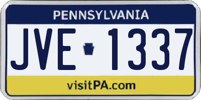 PA license plate JVE1337