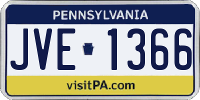 PA license plate JVE1366