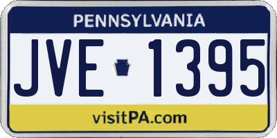 PA license plate JVE1395