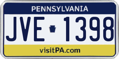 PA license plate JVE1398