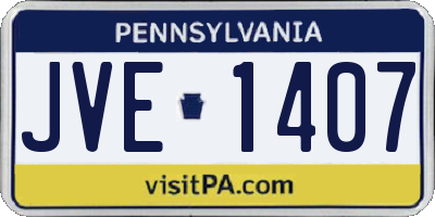 PA license plate JVE1407