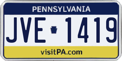 PA license plate JVE1419