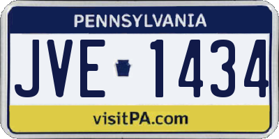 PA license plate JVE1434
