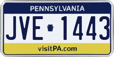 PA license plate JVE1443