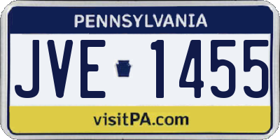 PA license plate JVE1455