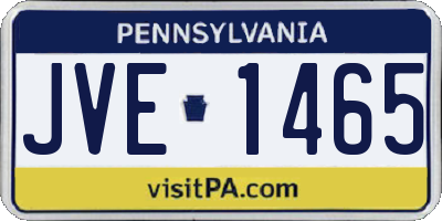 PA license plate JVE1465