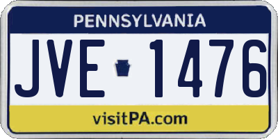PA license plate JVE1476