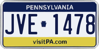 PA license plate JVE1478