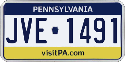PA license plate JVE1491