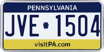 PA license plate JVE1504