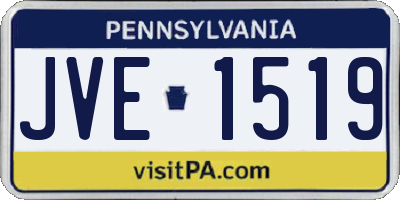 PA license plate JVE1519
