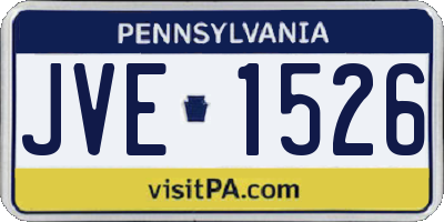 PA license plate JVE1526