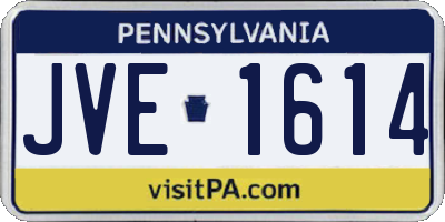 PA license plate JVE1614
