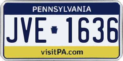 PA license plate JVE1636