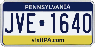 PA license plate JVE1640