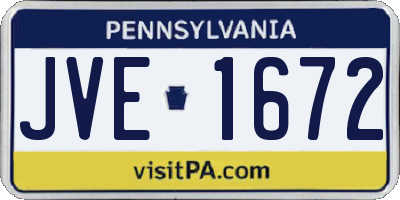 PA license plate JVE1672