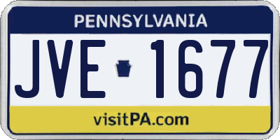 PA license plate JVE1677