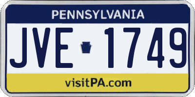 PA license plate JVE1749