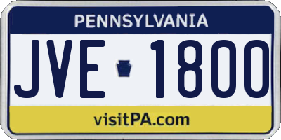 PA license plate JVE1800