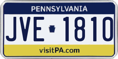 PA license plate JVE1810