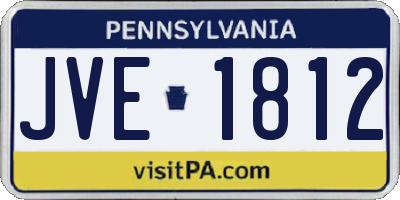 PA license plate JVE1812