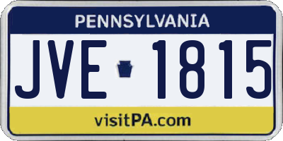 PA license plate JVE1815
