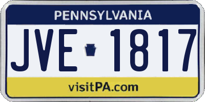 PA license plate JVE1817