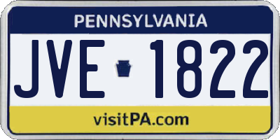 PA license plate JVE1822