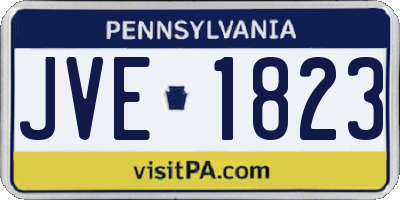 PA license plate JVE1823