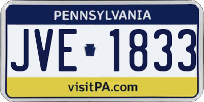 PA license plate JVE1833
