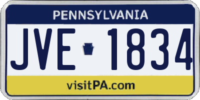 PA license plate JVE1834