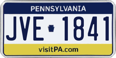 PA license plate JVE1841