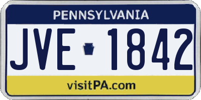 PA license plate JVE1842
