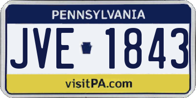 PA license plate JVE1843