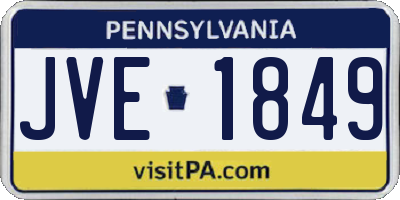 PA license plate JVE1849