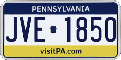 PA license plate JVE1850